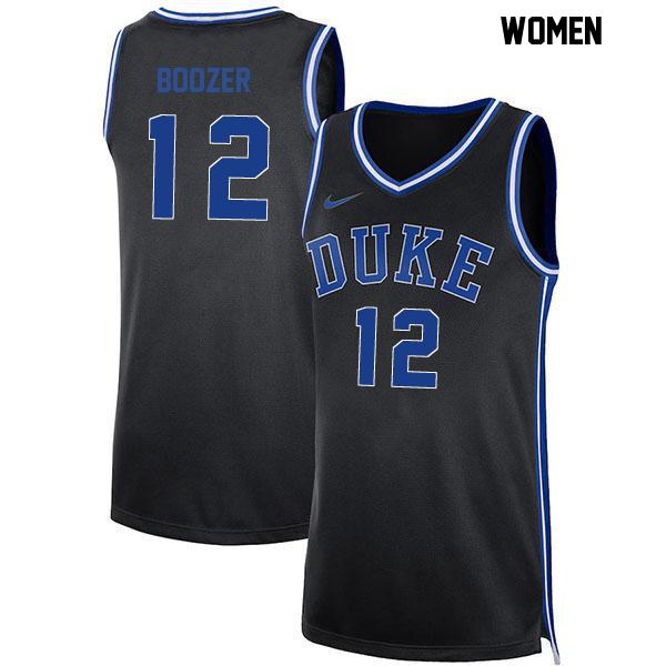 Cameron Boozer Womens Stitched Number 12 Black Authentic Duke Blue Devils College Basketball Jersey Cameron Boozer Womens Stitched Number 12 Black Authentic Duke Blue Devils College Basketball Jersey