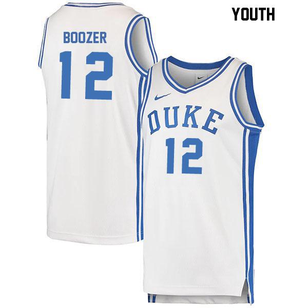 Cameron Boozer Youth Number 12 Stitched White Authentic Duke Blue Devils College Basketball Jersey Cameron Boozer Youth Number 12 Stitched White Authentic Duke Blue Devils College Basketball Jersey